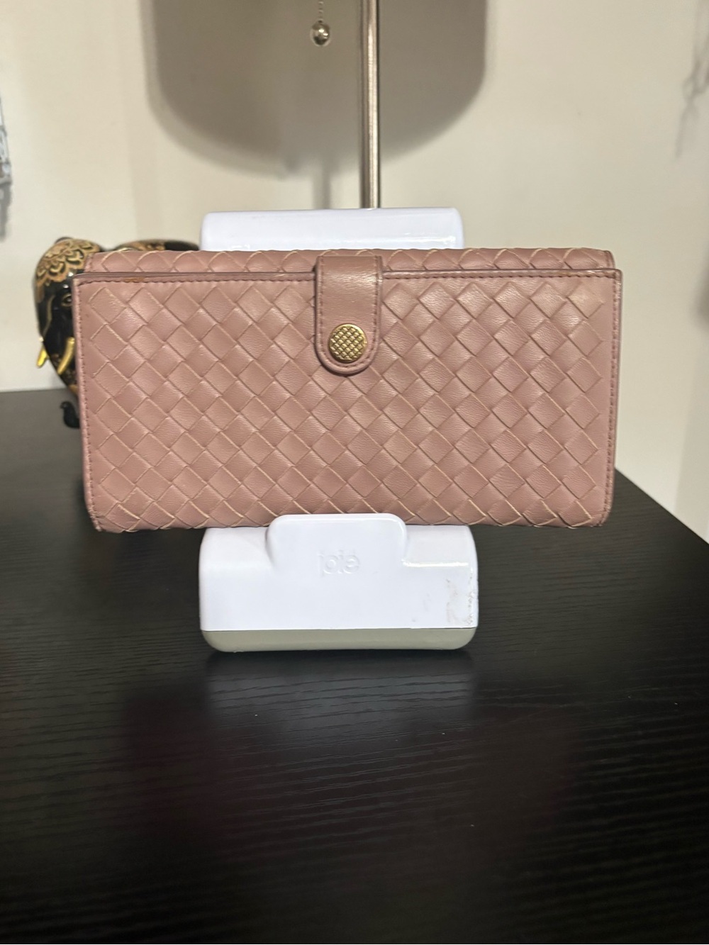 Bottega Venetia Woven Blush Leather Wallet - Neutral Pink